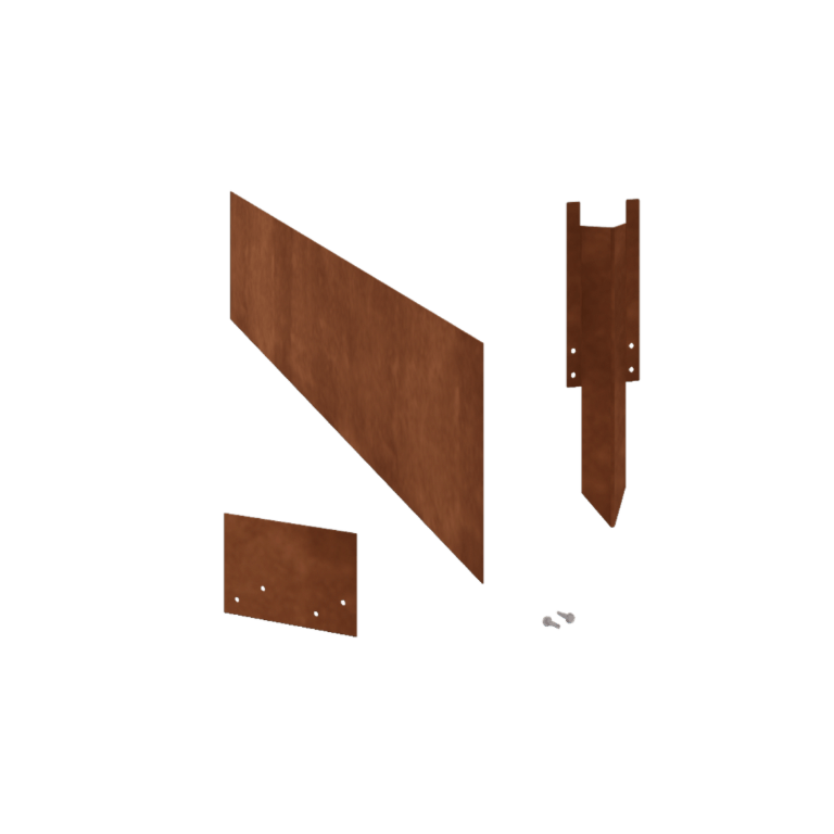 Obrubníky z cortenu - Rovný - Výška 25 cm - kompletní sada 24 Sr