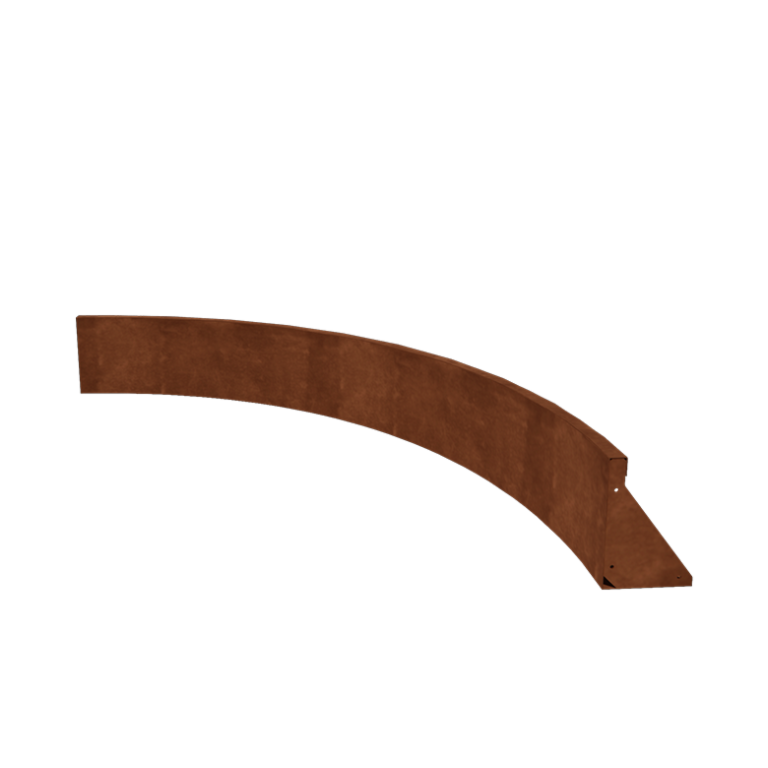 Opěrná zeď vnitřní křivka z cortenová ocel 150 x 150 cm (výška 30 cm)
