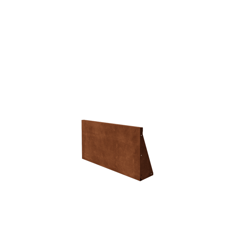 Opěrná zeď rovná z cortenová ocel 100 cm (výška 50 cm)