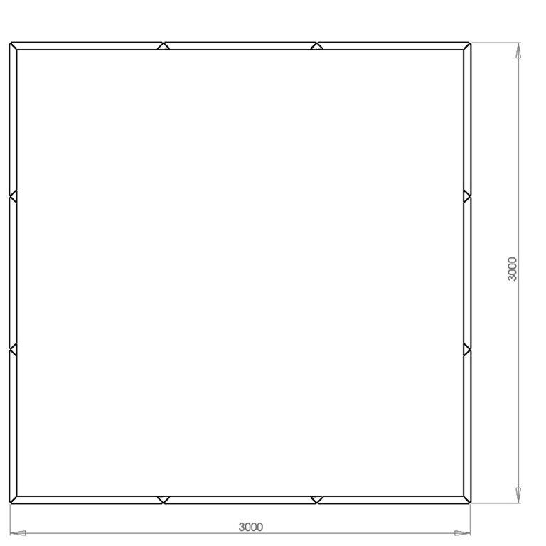 Květináč z cortenové oceli Miami xxl 300 x 300 cm