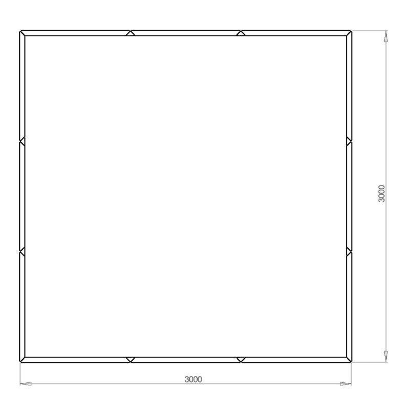 květináč Práškově lakovaná ocel Miami xxl 300 x 300 cm