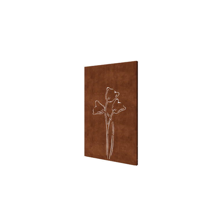 Panel z cortenu - Tulipán sySrický - 120 x 6 x 190 cm