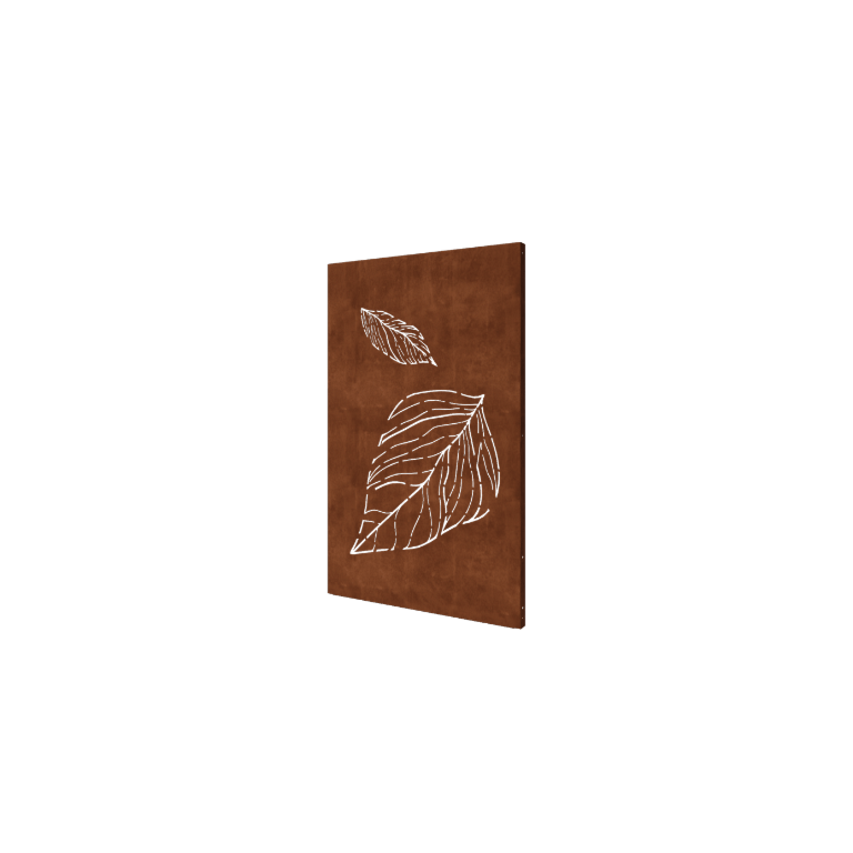 Panel z cortenu - Listy 2 - 120 x 6 x 190 cm