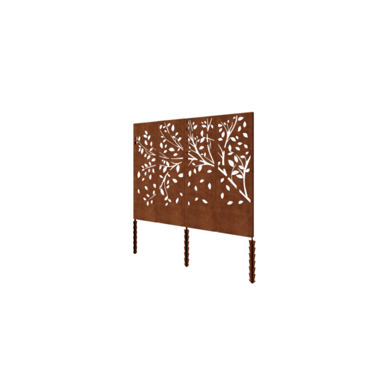 Panel z cortenu - Strom kompletní sada - 240 x 6 x 190 cm