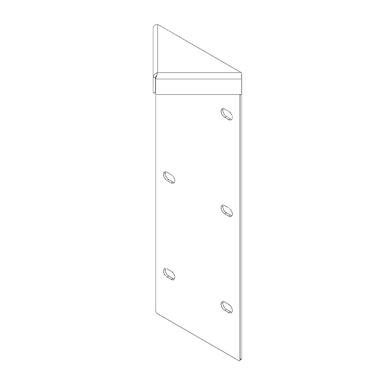 rohový díl Práškově lakovaná ocel 180° 30 cm