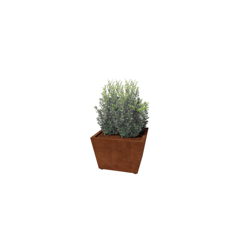 Květináč z cortenové oceli - Kužel - 80 x 80 x 51,5 cm - Svařovaný - Se základovou deskou
