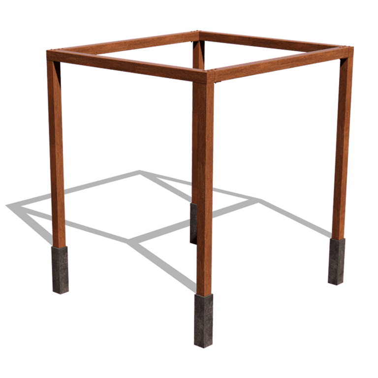 Čtvercová pergola z cortenové oceli 274 x 250 cm