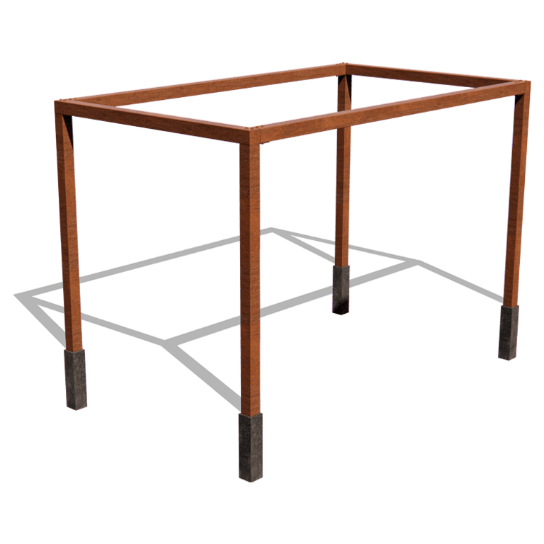 Čtvercová pergola z cortenové oceli 424 x 250 cm