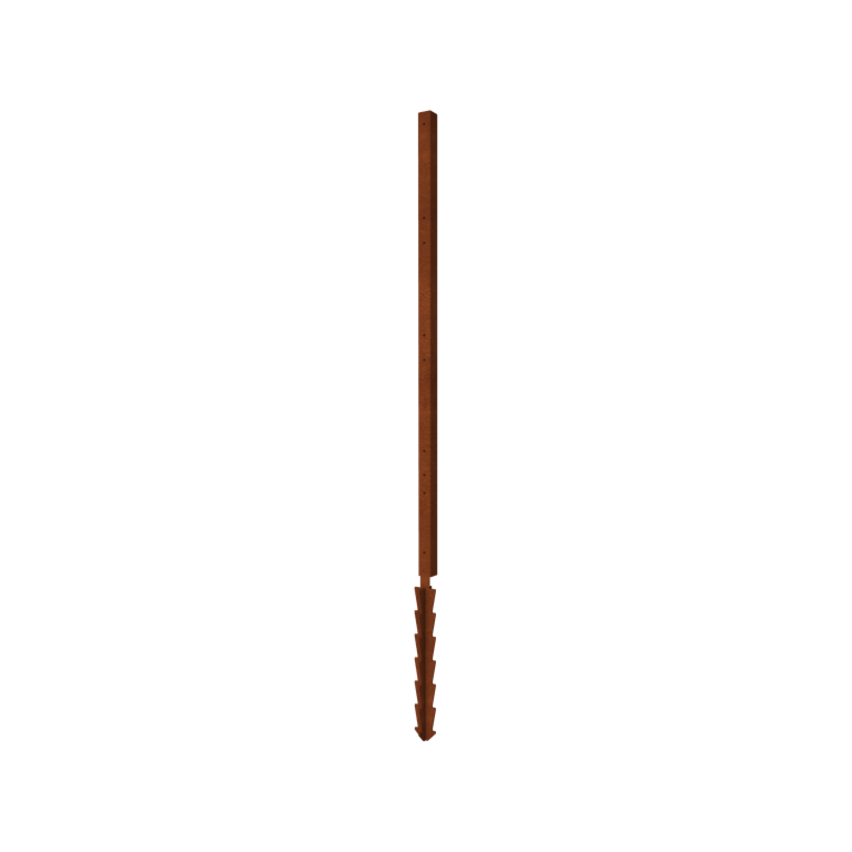 Plot z oceli Corten H mezilehlý sloupek se zemní kotva 190 x 6 x 6 cm