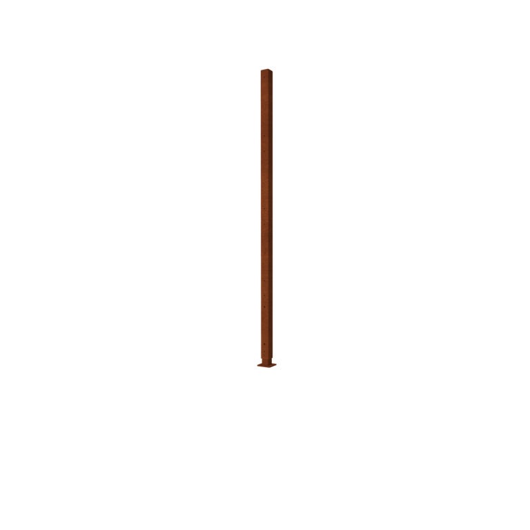 Plot z oceli Corten H rohový sloupek se základní deskou 190 x 6 x 6 cm Plot z oceli Corten H rohový sloupek se základní deskou 190 x 6 x 6 cm