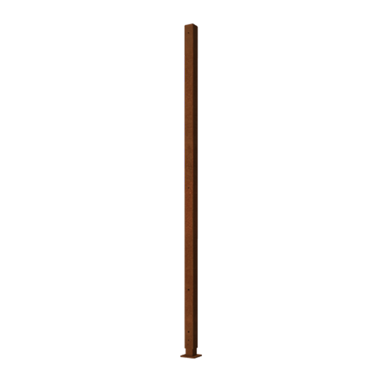 Stánek plochá základna roh z oceli corten o rozměrech 190 x 6 x 6 cm