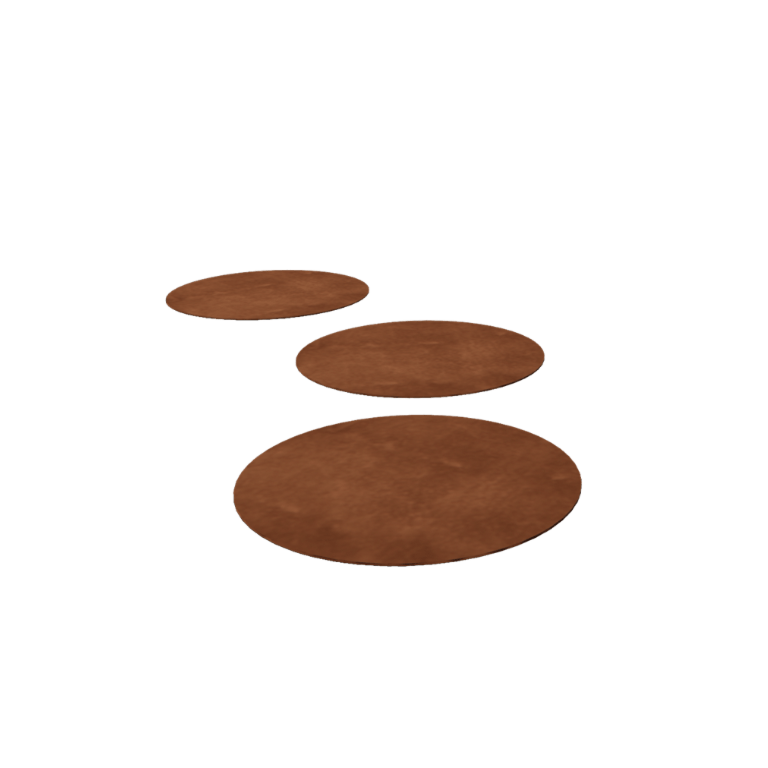 Nášlapný kámen z cortenu - Kulatý - 50 cm