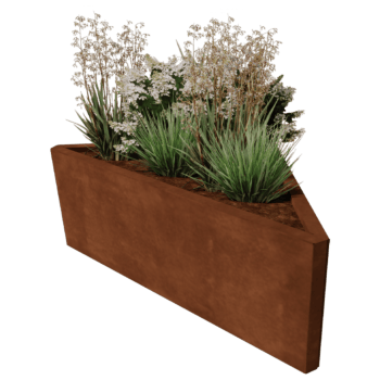 Květináč z cortenové oceli Alaska równoramienny 112 cm