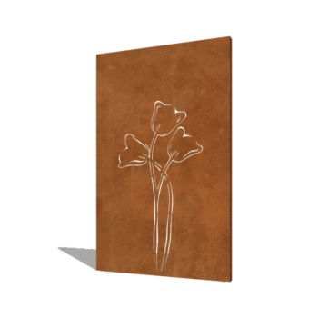 Tulipán symetrické cortenová ocel 120 x 6 x 190 cm