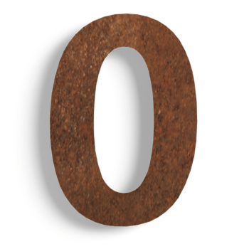 Číslo domu z cortenová ocel 0 - 15 cm