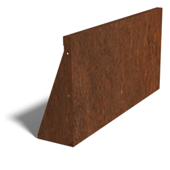 Opěrná zeď rovná z cortenová ocel 100 cm (výška 50 cm)