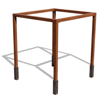 Čtvercová pergola z cortenové oceli 274 x 250 cm
