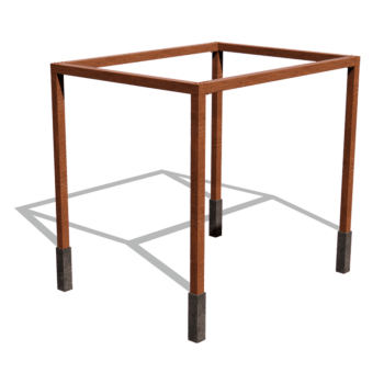 Čtvercová pergola z cortenové oceli 324 x 250 cm