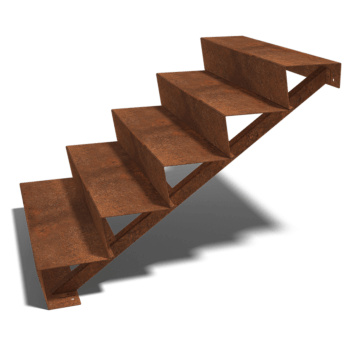 schodystupeň Ocel Corten New York 5 schodů (šířka 120 cm)