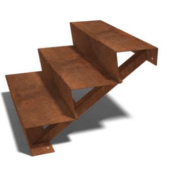 schodystupeň Ocel Corten New York 3 schodů (šířka 120 cm)