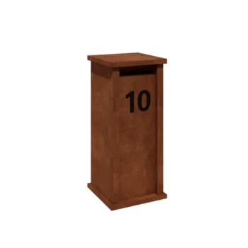 Cortenové poštovní schránky - Arizona S - 40 x 40 x 100 cm