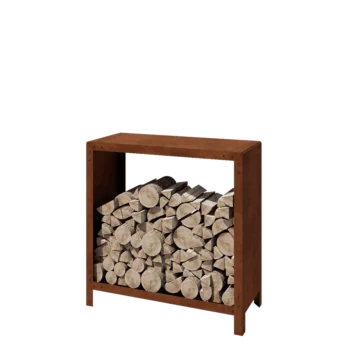 Stojan na dřevo z cortenu - Indiana - 100 x 40 x 100 cm