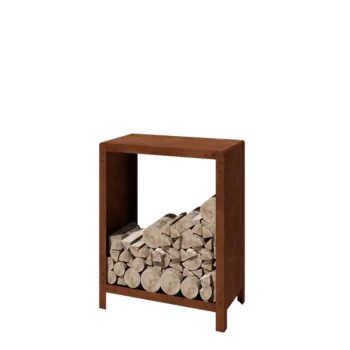 Stojan na dřevo z cortenu - Indiana - 80 x 40 x 100 cm