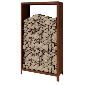 Stojan na dřevo z cortenu - Indiana - 100 x 40 x 180 cm