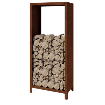 Stojan na dřevo z cortenu - Indiana - 80 x 40 x 180 cm