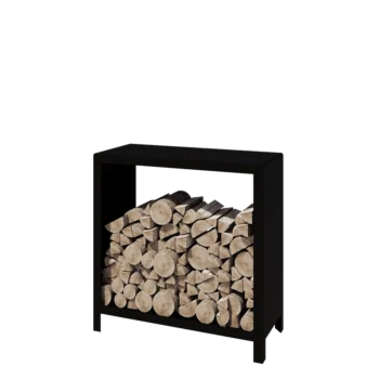 Stojan na dřevo z oceli - Indiana - 100 x 40 x 100 cm - RAL9005 matnýný (černý)