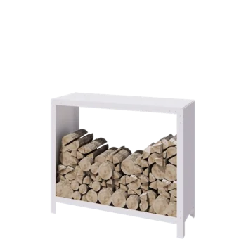 Stojan na dřevo z oceli - Indiana - 120 x 40 x 100 cm - RAL9010 matnýný (bílý)