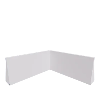 Opěrná stěna z oceli - Vnitřní roh - 100 x 100 x 50 cm - RAL9010 matnýný (bílý)