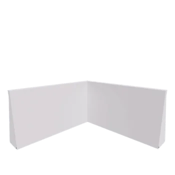 Opěrná stěna z oceli - Vnitřní roh - 100 x 100 x 60 cm - RAL9010 matnýný (bílý)