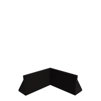 Opěrná stěna z oceli - Vnitřní roh - 50 x 50 x 30 cm - RAL9005 matnýný (černý)