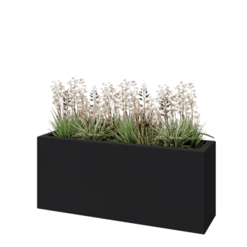 Sklolaminátový květináč - Obdélník - 120 x 30 x 50 cm - RAL 7021 matná (černá šedá) - Se dnem