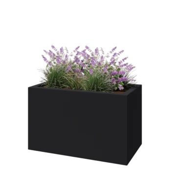 Sklolaminátový květináč - Obdélník - 100 x 50 x 60 cm - RAL 7021 matná (černá šedá) - Se dnem
