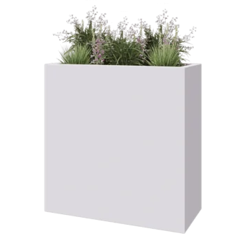 Sklolaminátový květináč - Obdélník - 100 x 40 x 100 cm - RAL9010 matná (bílá) - Se dnem