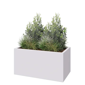 Sklolaminátový květináč - Obdélník - 100 x 50 x 50 cm - RAL9010 matná (bílá) - Se dnem