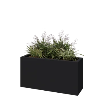 Sklolaminátový květináč - Obdélník - 100 x 30 x 50 cm - RAL 7021 matná (černá šedá) - Se dnem