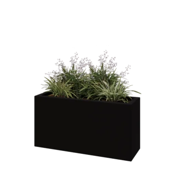 Sklolaminátový květináč - Obdélník - 100 x 30 x 50 cm - RAL9005 matná (černá) - Se dnem