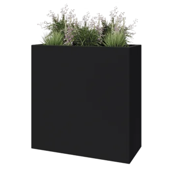Sklolaminátový květináč - Obdélník - 100 x 40 x 100 cm - RAL 7021 matná (černá šedá) - Se dnem