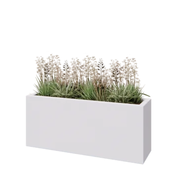 Sklolaminátový květináč - Obdélník - 120 x 30 x 50 cm - RAL9010 matná (bílá) - Se dnem