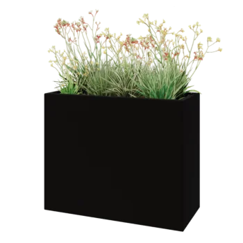 Sklolaminátový květináč - Obdélník - 100 x 40 x 80 cm - RAL9005 matná (černá) - Se dnem