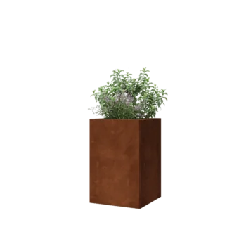 Květináč z cortenové oceli - Čtverec - 40 x 40 x 60 cm - Bez základové desky