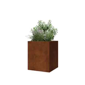 Květináč z cortenové oceli - Čtverec - 50 x 50 x 60 cm - Bez základové desky