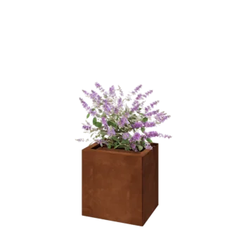 Květináč z cortenové oceli - Obdélník - 40 x 30 x 40 cm - Se základovou deskou