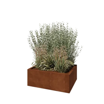 Květináč z cortenové oceli - Obdélník - 80 x 60 x 30 cm - Bez základové desky