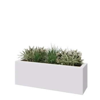 Sklolaminátový květináč - Obdélník - 120 x 30 x 40 cm - RAL9010 matná (bílá) - Se dnem