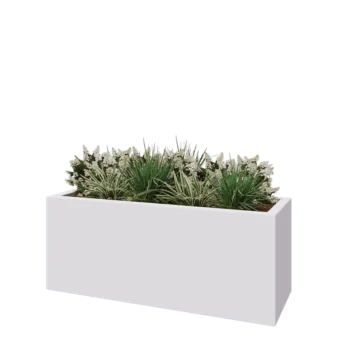 Sklolaminátový květináč - Obdélník - 150 x 50 x 60 cm - RAL9010 matná (bílá) - Se dnem