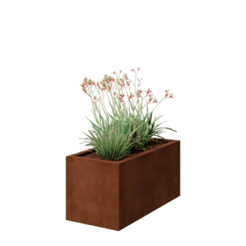 Květináč z cortenové oceli - Obdélník - 100 x 50 x 50 cm - Svařovaný - Se základovou deskou